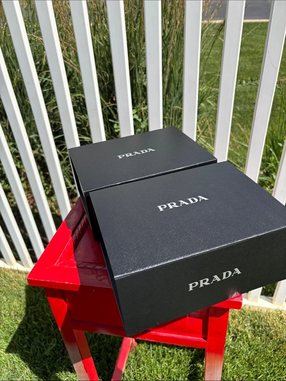 Prada Boxes New Empty 9” x 7” x 5” Black & Silver